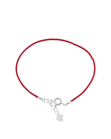 925 sterling silver red string bracelet with minimalist adjustable design