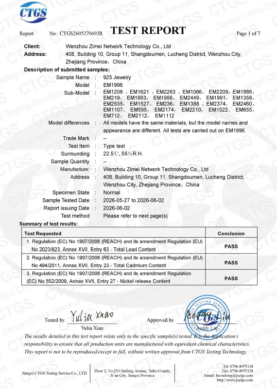 REACH Test Report — CTGS, June 2026